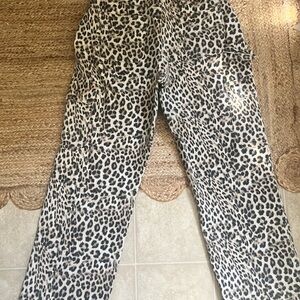 Bar III Cheetah Print Cargo Jeans